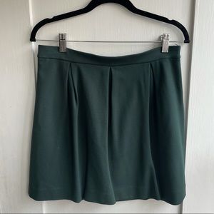 Green Pleated Madewell Mini Skirt